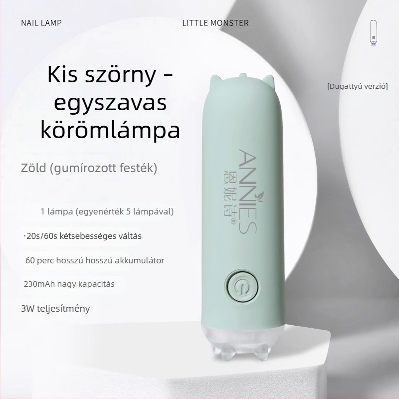 Mermaid Monster mini körömlámpa - kézi, hordozható, újratölthető, hálózati tápellátás, gyors száradás