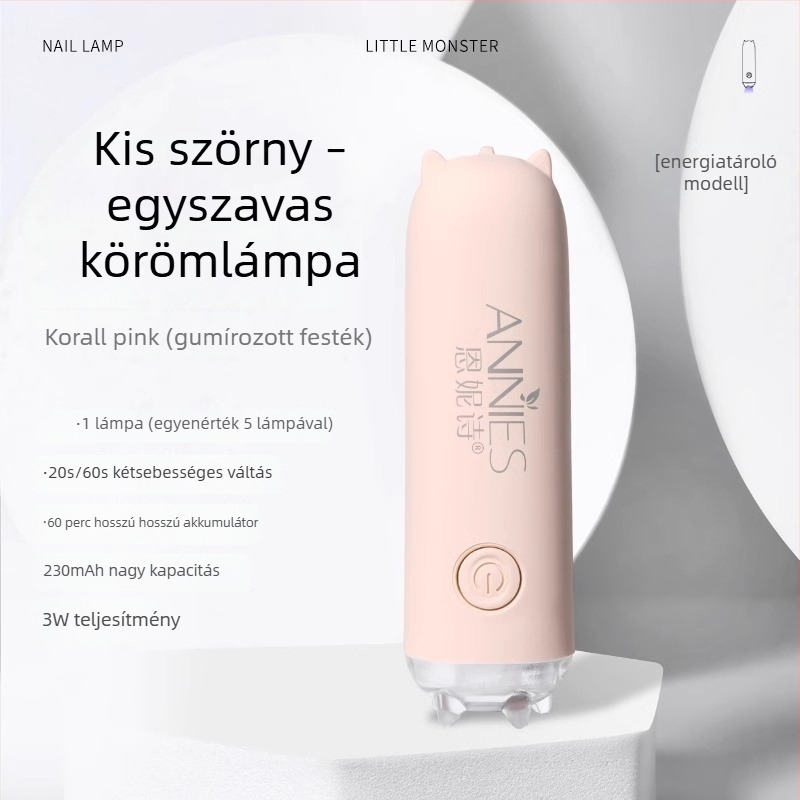 Mermaid Monster mini körömlámpa - kézi, hordozható, újratölthető, hálózati tápellátás, gyors száradás
