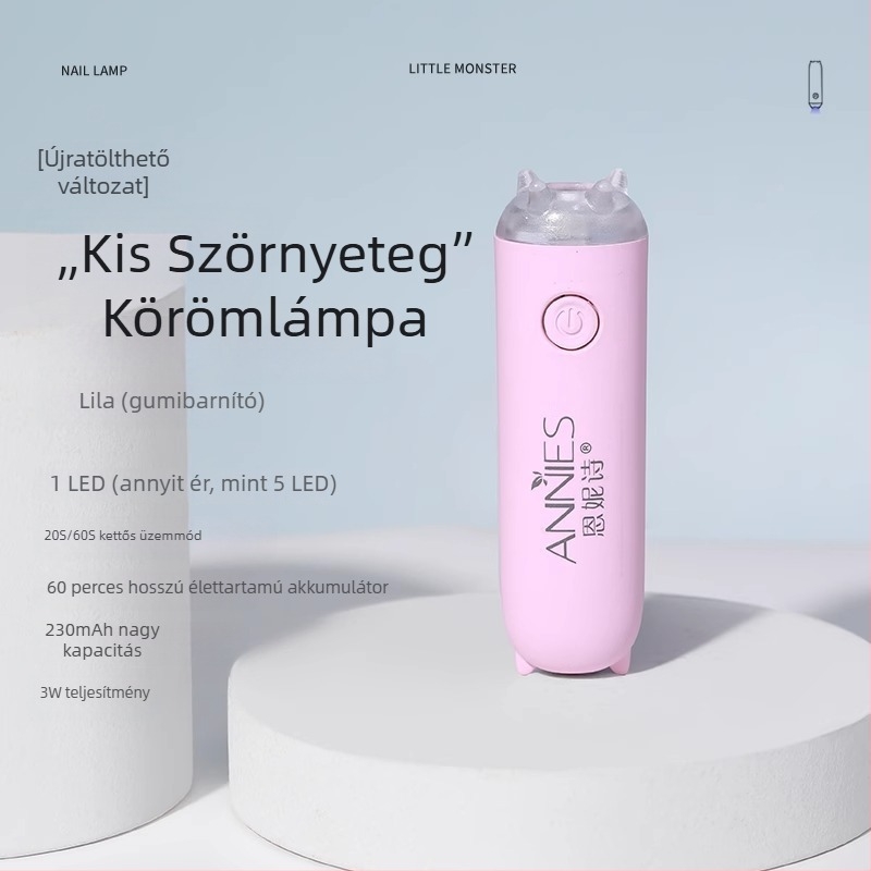 Mermaid Monster mini körömlámpa - kézi, hordozható, újratölthető, hálózati tápellátás, gyors száradás