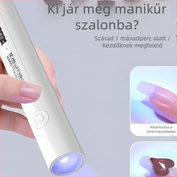 Kézi manikűr világítás művészethez újratölthető energiával, intelligens digitális kijelző, magas teljesítményű LED-diódák, 10 másodperces gyors száradás, kompakt polimerizáló lámpa