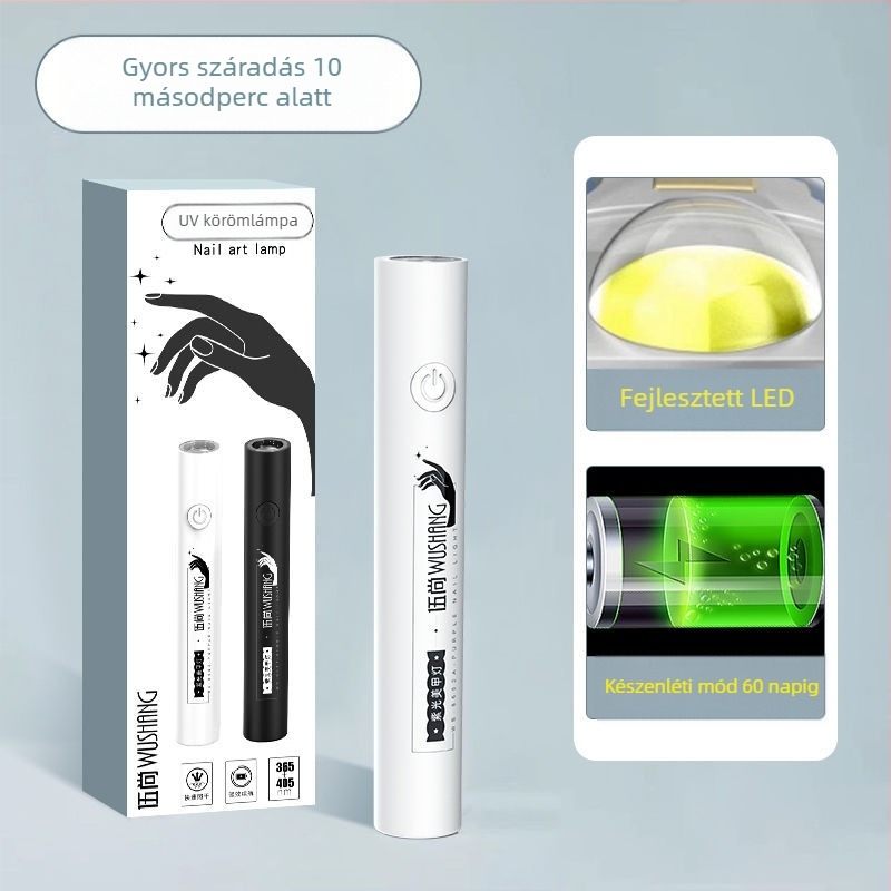 Kézi manikűr világítás művészethez újratölthető energiával, intelligens digitális kijelző, magas teljesítményű LED-diódák, 10 másodperces gyors száradás, kompakt polimerizáló lámpa