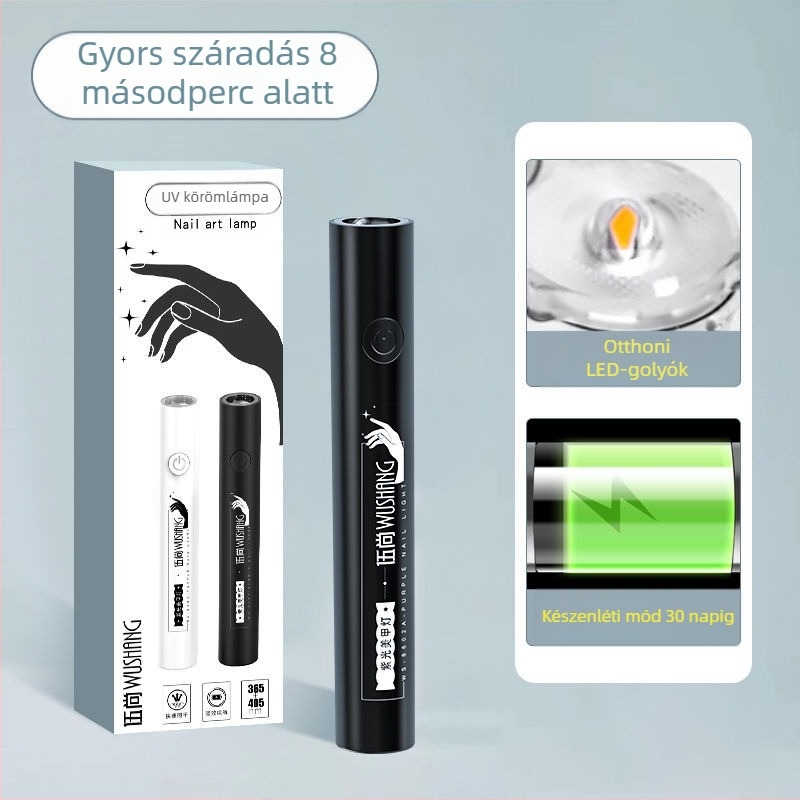 Kézi manikűr világítás művészethez újratölthető energiával, intelligens digitális kijelző, magas teljesítményű LED-diódák, 10 másodperces gyors száradás, kompakt polimerizáló lámpa