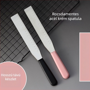 One Heart Rozsdamentes acél graduált derékszögű spatula torta dekoráláshoz
