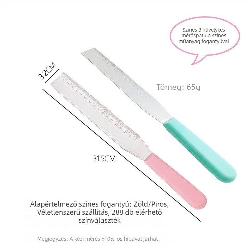 One Heart Rozsdamentes acél graduált derékszögű spatula torta dekoráláshoz