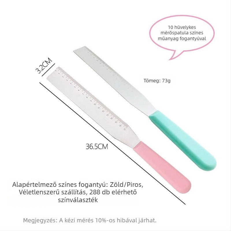 One Heart Rozsdamentes acél graduált derékszögű spatula torta dekoráláshoz