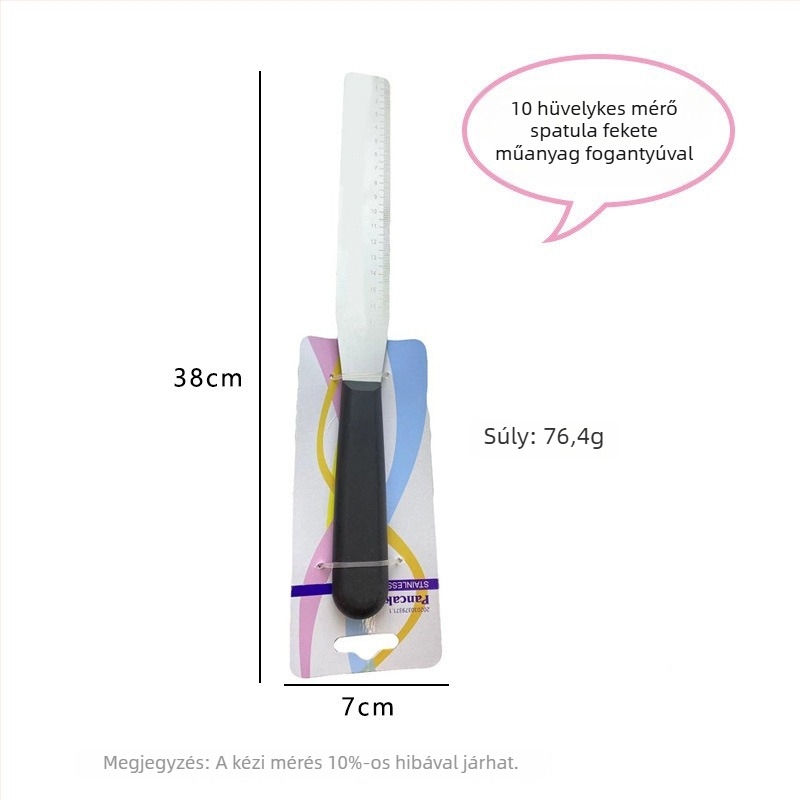 One Heart Rozsdamentes acél graduált derékszögű spatula torta dekoráláshoz