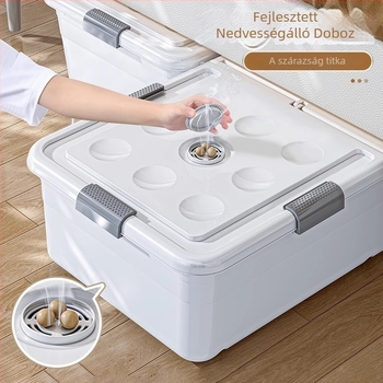 Ágy alatti tároló doboz görgőkkel, PP műanyagból, 100–150 L kapacitás, modell 5036, por- és nedvességálló