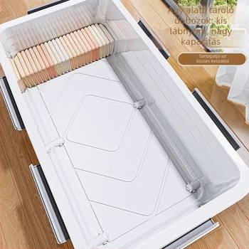 Ágy alatti tároló doboz görgőkkel, PP műanyagból, 100–150 L kapacitás, modell 5036, por- és nedvességálló