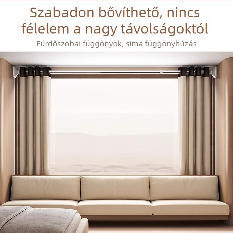 Rozsdamentes acélból készült teleszkópos ruhaszárító rúd, fúrás nélkül, erkélyre, állítható, modern minimalista stilus