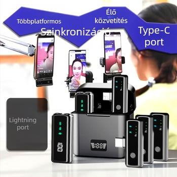 S12 Clip-On élő közvetítés mikrofon – Apple/Android kompatibilis, omnidirekcionális, vezetékes, 20Hz-20kHz, SNR ≥70 dB, beépített akkumulátor 6–8h