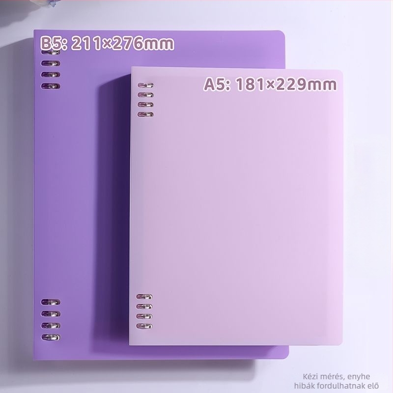 Notesz gyűrűs kötés, PVC belső, 75 g papír, 1–50 oldal, egyszerű kialakítás