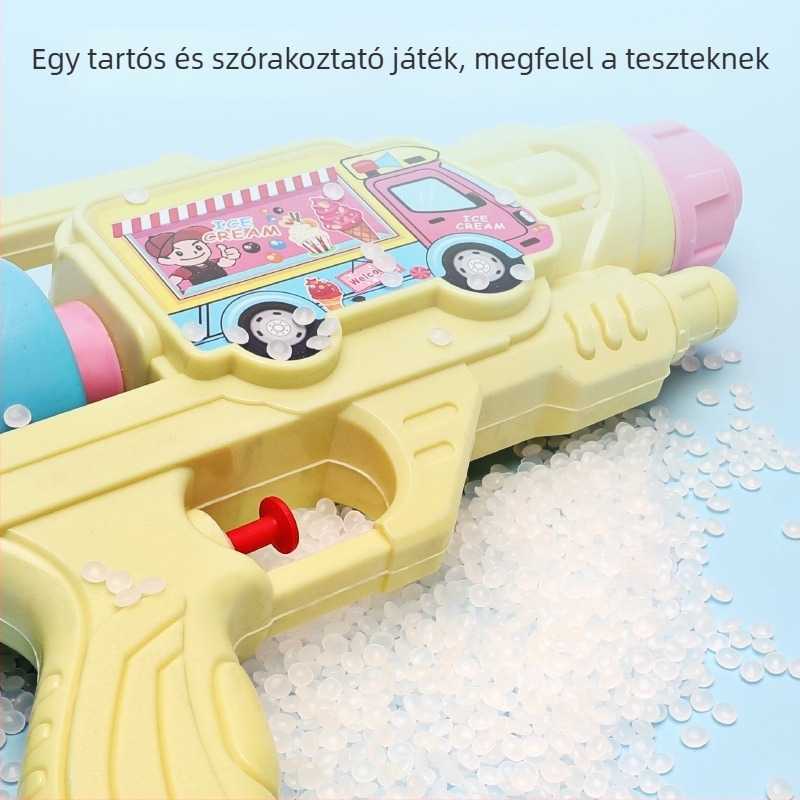 Műanyag vízipisztoly játék — funkciók: lövés, permetezés, vízsugár; márka bluebee, 4–6 éveseknek