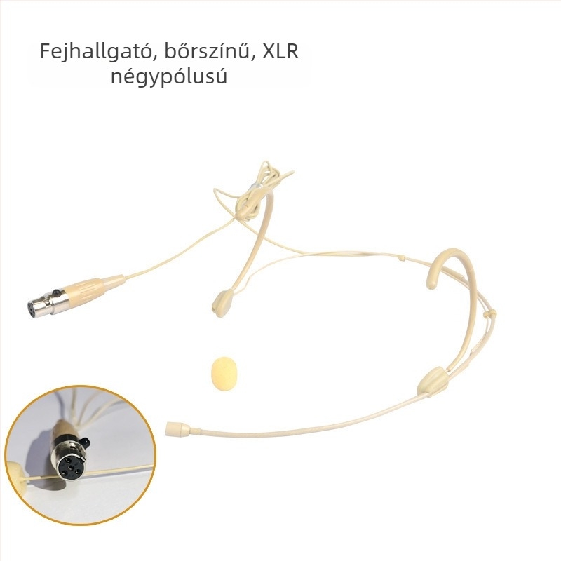 Bőrszínű fejre szerelhető fejhallgató mikrofonnal, vezetékes mikrofonnal, mobil eszközökhöz