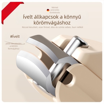 Manikűrhöz készített körömvágó készlet anti-splash dizájnnal, sík szájjal és ferde nyitással, műanyag és szénacél kivitelben