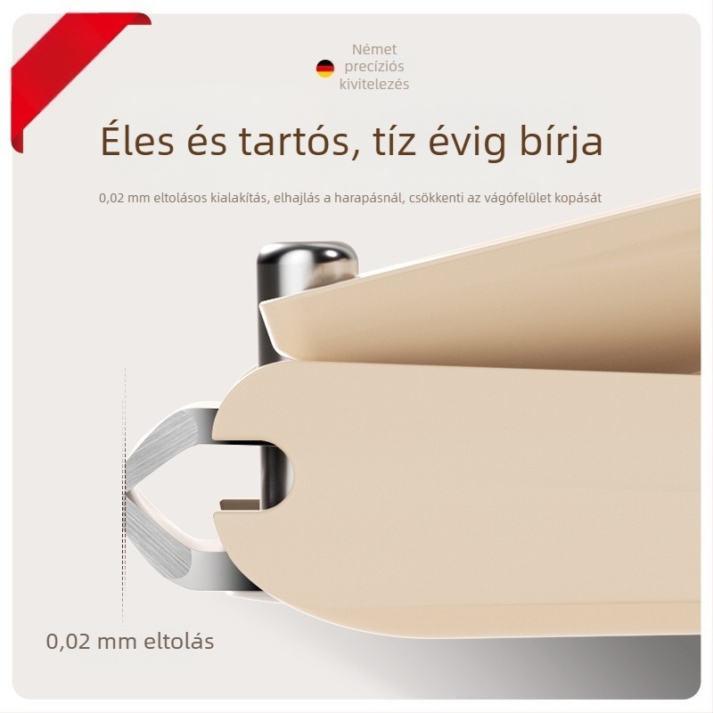 Manikűrhöz készített körömvágó készlet anti-splash dizájnnal, sík szájjal és ferde nyitással, műanyag és szénacél kivitelben