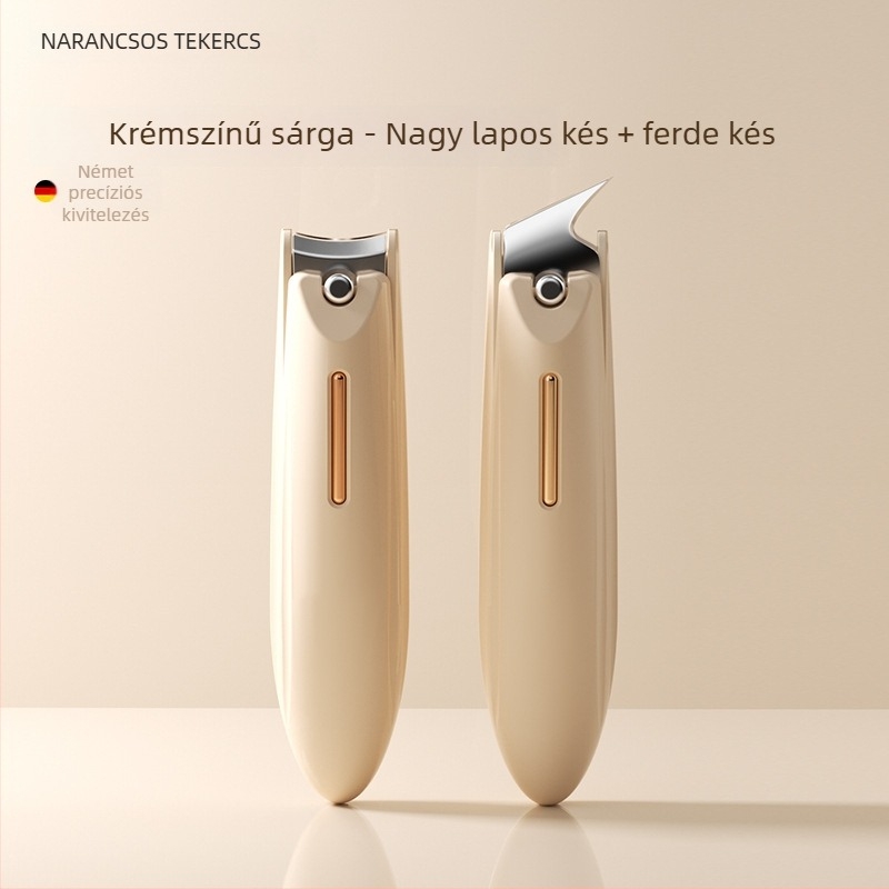 Manikűrhöz készített körömvágó készlet anti-splash dizájnnal, sík szájjal és ferde nyitással, műanyag és szénacél kivitelben