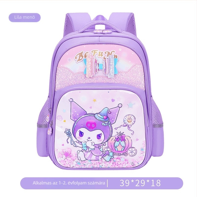 Lányos iskolai hátizsák Cartoon mintával, Oxford anyagból, nagy kapacitású, légáteresztő, vízálló, kopásálló, görbült vállpántok