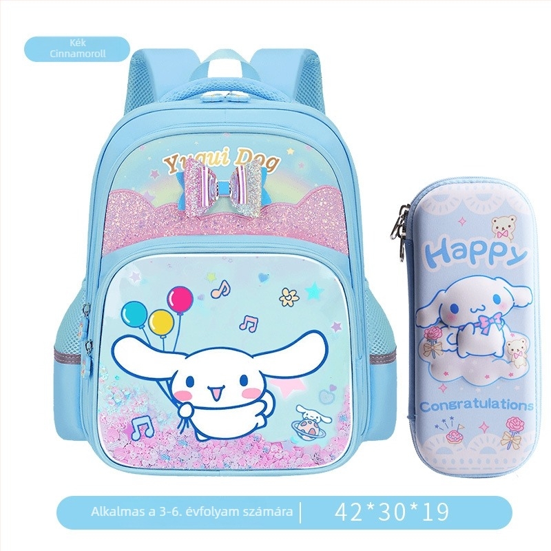 Lányos iskolai hátizsák Cartoon mintával, Oxford anyagból, nagy kapacitású, légáteresztő, vízálló, kopásálló, görbült vállpántok