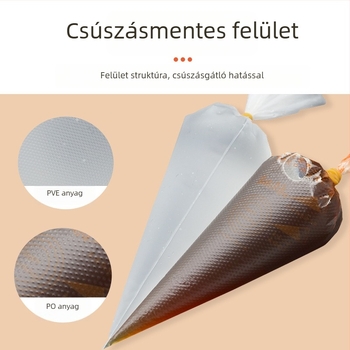 Egyszer használatos tortadíszítő tasak - PVE anyag; alkalmas torták krémmel való díszítésére és egyéb dekorációkra; modern, egyszerű stílus; licencelt magáncímke