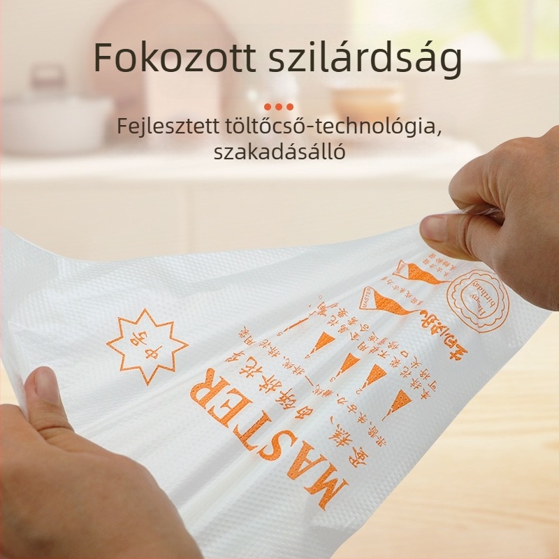 Egyszer használatos tortadíszítő tasak - PVE anyag; alkalmas torták krémmel való díszítésére és egyéb dekorációkra; modern, egyszerű stílus; licencelt magáncímke