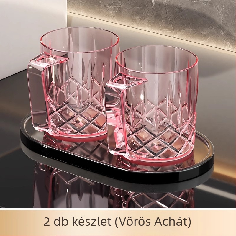 Fogkefés és öblítő pohár készlet, 2025-ös dizájn, penészmentes és antibakteriális, műanyagból, háromtagú család számára