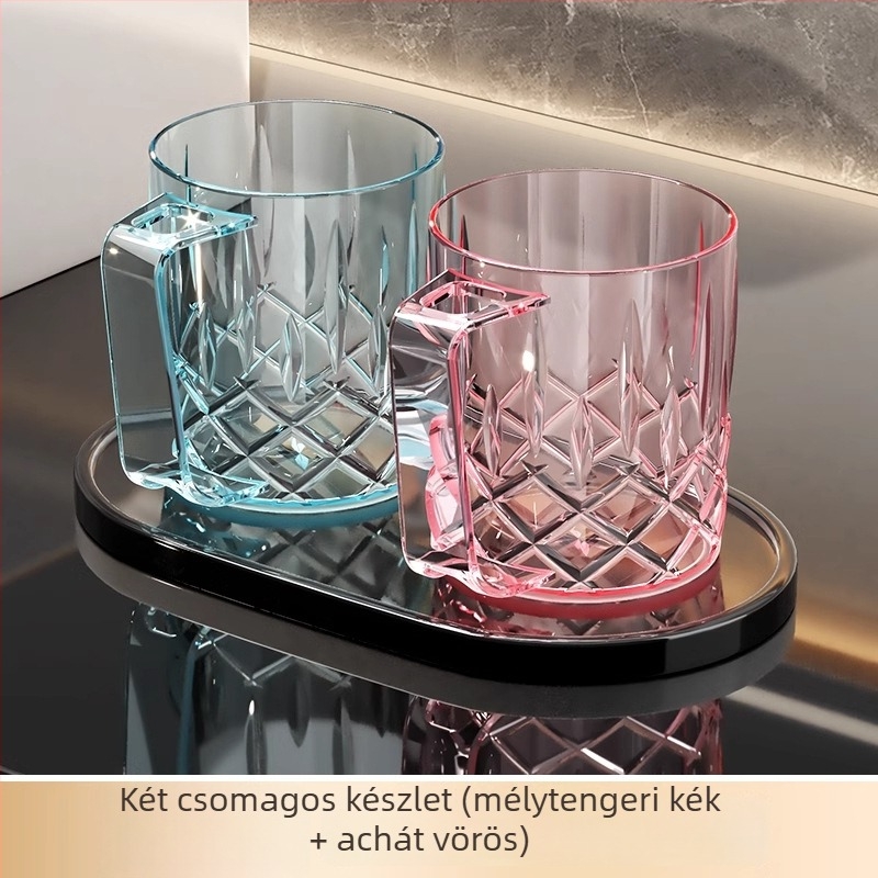 Fogkefés és öblítő pohár készlet, 2025-ös dizájn, penészmentes és antibakteriális, műanyagból, háromtagú család számára