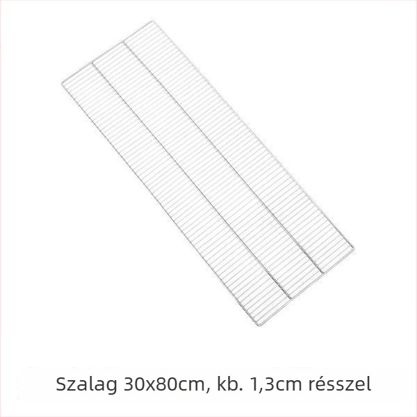 Grillháló rozsdamentes acélból, félkör alakú, négyzetes huzalháló, tapadásmentes bevonat