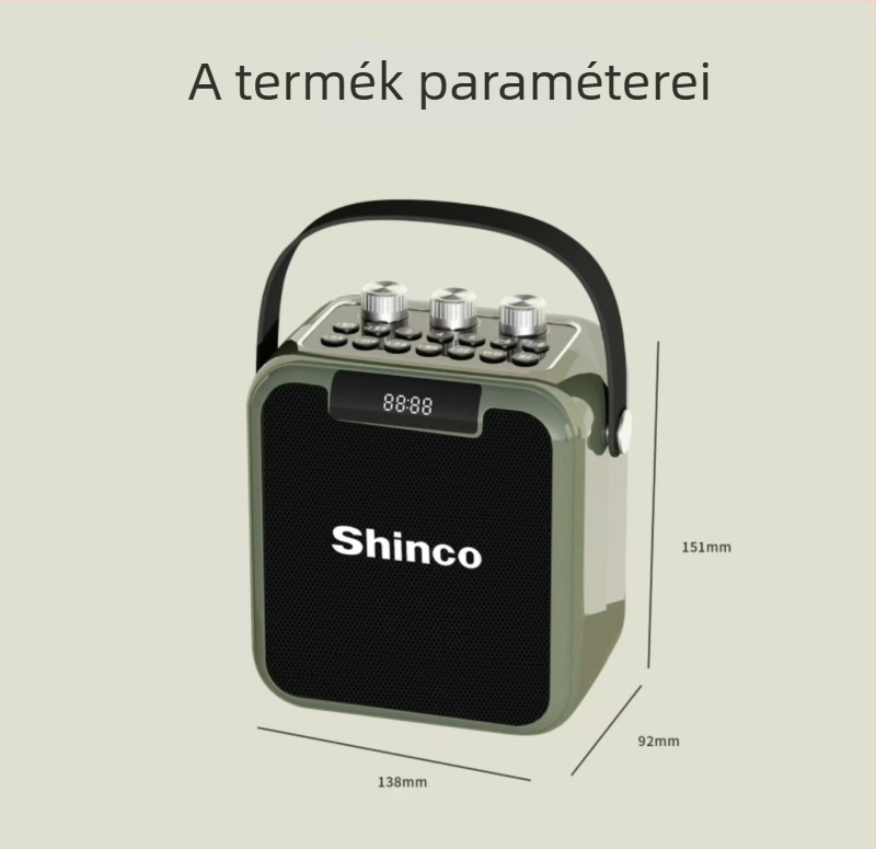 Yalixin HFC-902 Bluetooth hordozható hangsugárzó karaoke és négyzet-tánc alkalmazásokhoz, 15W, Bluetooth 5.0, beépített 4000mAh akkumulátor, 100Hz-20kHz