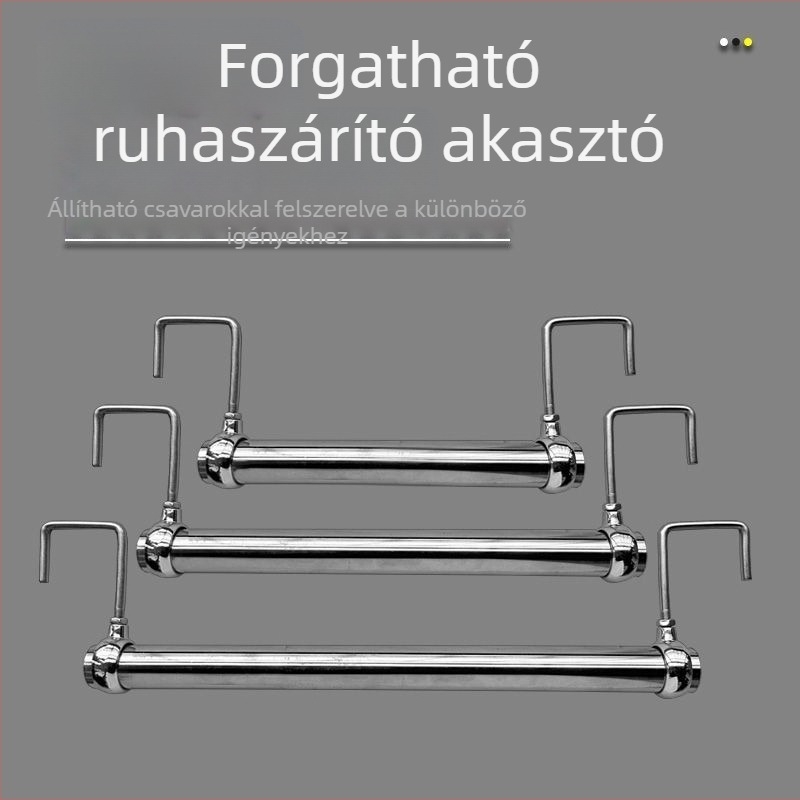 Rozsdamentes acélból készült teleszkópos, forgó ruhaszárító rúd bunkágyhoz és kollégiumi tároláshoz