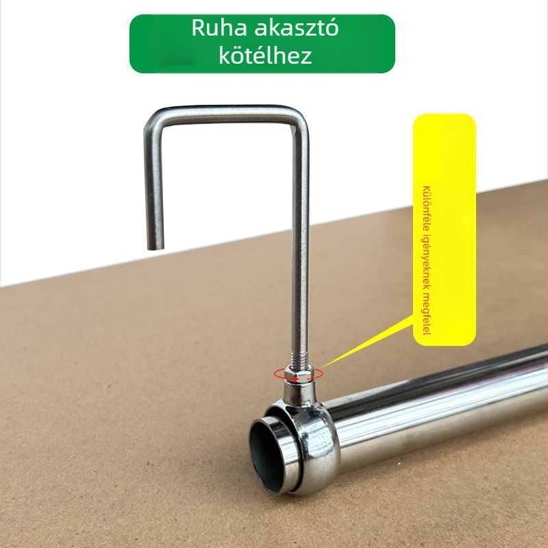 Rozsdamentes acélból készült teleszkópos, forgó ruhaszárító rúd bunkágyhoz és kollégiumi tároláshoz