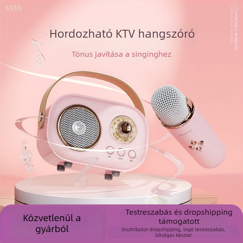 C20Plus Karaoke mikrofon és Bluetooth hangszóró – Beépített akkumulátor 1000–1200mAh, Bluetooth 5.1, 8W, frekvenciatartomány 100Hz–20kHz, 10m hatótáv