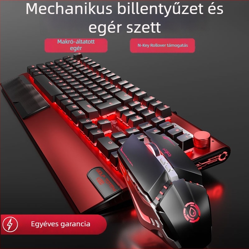 K1000 mechanikus billentyűzet, 104 gomb, vezetékes kapcsolat, RGB háttérvilágítás, fémből készült test, 1,5 m kábel.