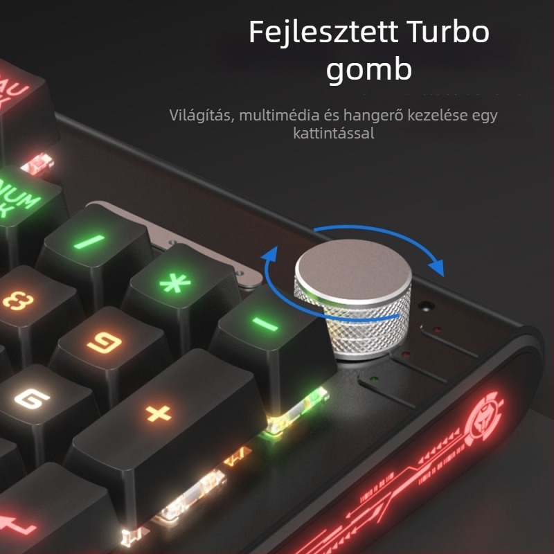 K1000 mechanikus billentyűzet, 104 gomb, vezetékes kapcsolat, RGB háttérvilágítás, fémből készült test, 1,5 m kábel.