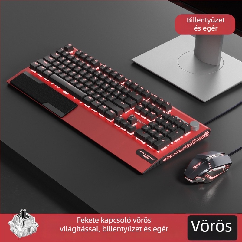 K1000 mechanikus billentyűzet, 104 gomb, vezetékes kapcsolat, RGB háttérvilágítás, fémből készült test, 1,5 m kábel.