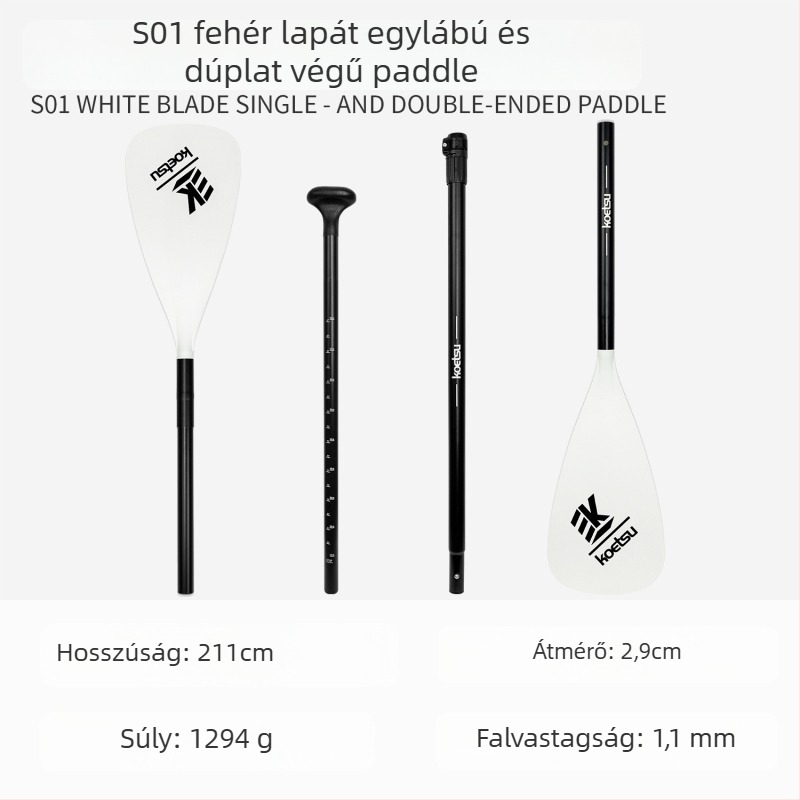 Koetsu felfújható SUP deszka kajak lapáttal — karbon + üvegszál, univerzális használat, szörfdeszka