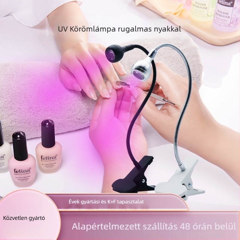 Manikűr lámpa rugalmas nyakkal, USB-s UV-kötés LED lámpa a köröm művészetéhez