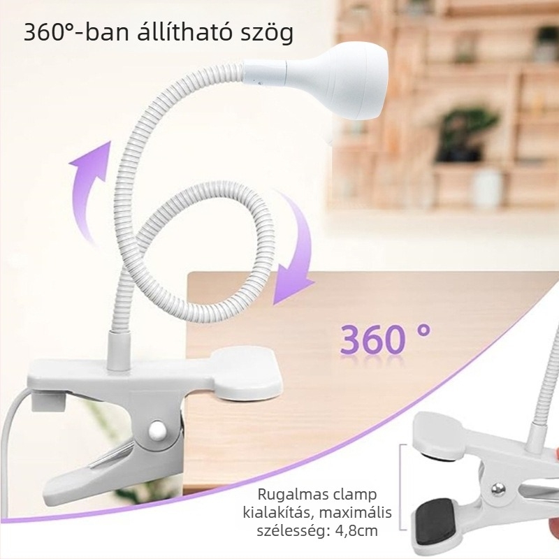 Manikűr lámpa rugalmas nyakkal, USB-s UV-kötés LED lámpa a köröm művészetéhez
