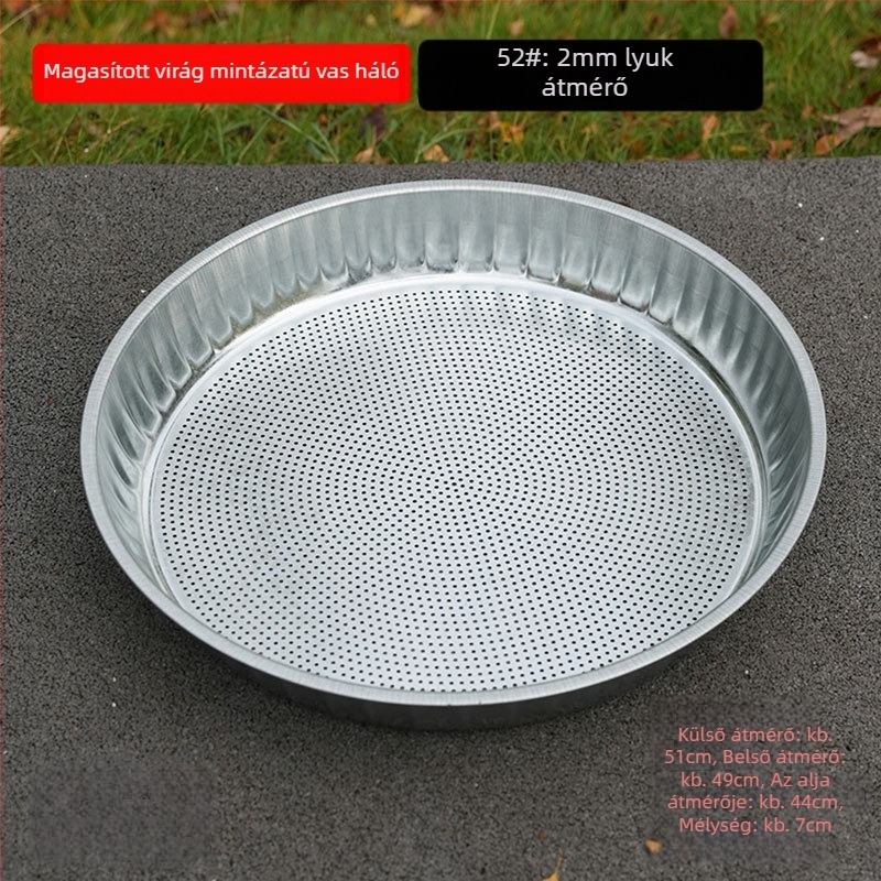 Liszt szita – Anyag: vas és rozsdamentes acél, nem mágneses; Stílus: modern egyszerűség; Bevezetés: 2017 tavasz; Eredet: Chongqing Dazu