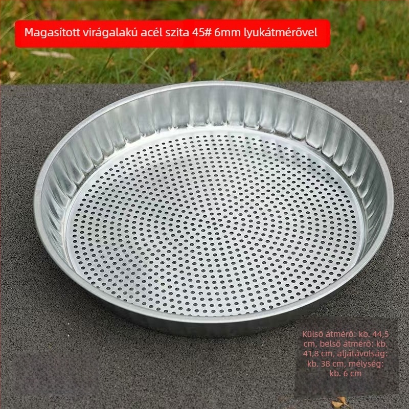 Liszt szita – Anyag: vas és rozsdamentes acél, nem mágneses; Stílus: modern egyszerűség; Bevezetés: 2017 tavasz; Eredet: Chongqing Dazu