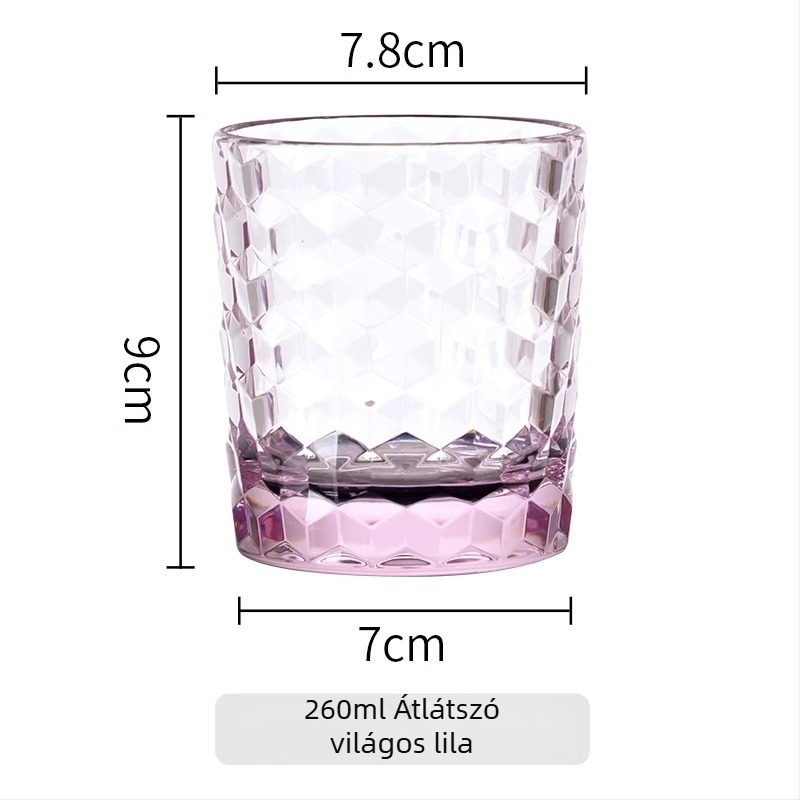 PC anyagú fogkefés pohár, vastagított, ütésálló, átlátszó, könnyű luxus pár számára