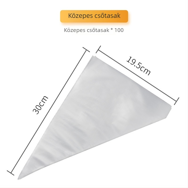 Dekoráló tasak készlet 10 darab egyszer használatos tasakkal és rozsdamentes acél csúcsokkal (304/316) sütéshez