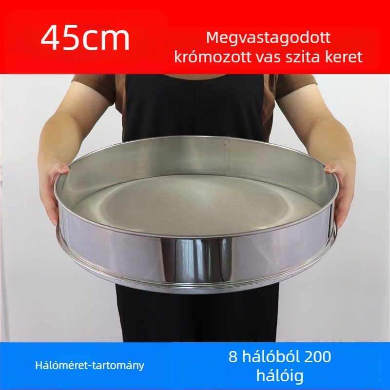 Liszt-szitó 304 rozsdamentes acélból, finom hálóval – sokoldalú szitáláshoz liszt, rizs, szezámmag és szója tej számára