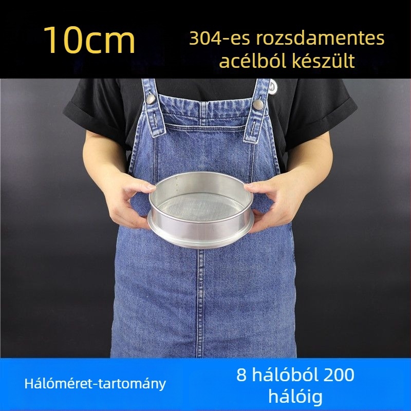 Liszt-szitó 304 rozsdamentes acélból, finom hálóval – sokoldalú szitáláshoz liszt, rizs, szezámmag és szója tej számára