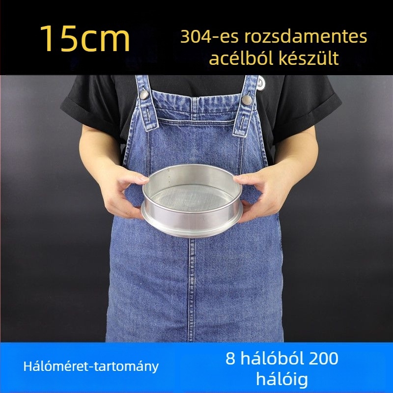 Liszt-szitó 304 rozsdamentes acélból, finom hálóval – sokoldalú szitáláshoz liszt, rizs, szezámmag és szója tej számára