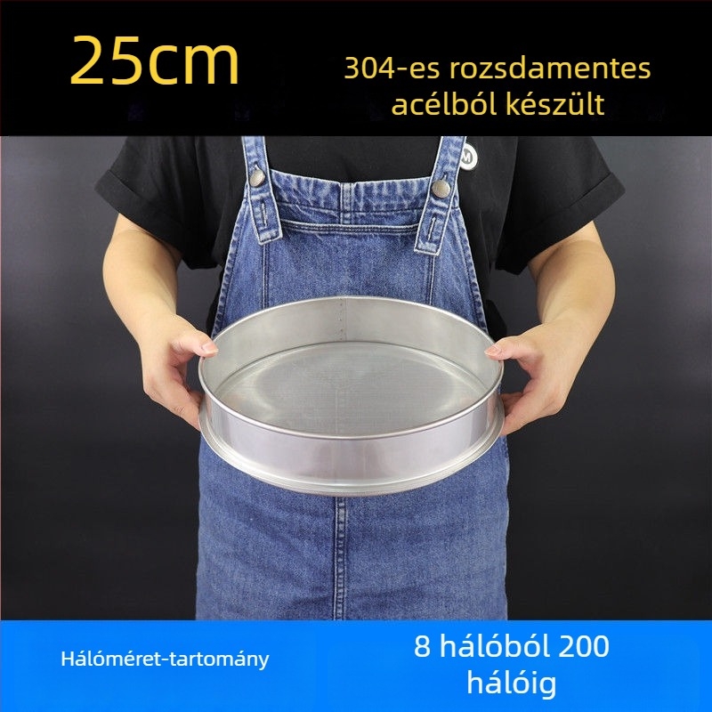 Liszt-szitó 304 rozsdamentes acélból, finom hálóval – sokoldalú szitáláshoz liszt, rizs, szezámmag és szója tej számára