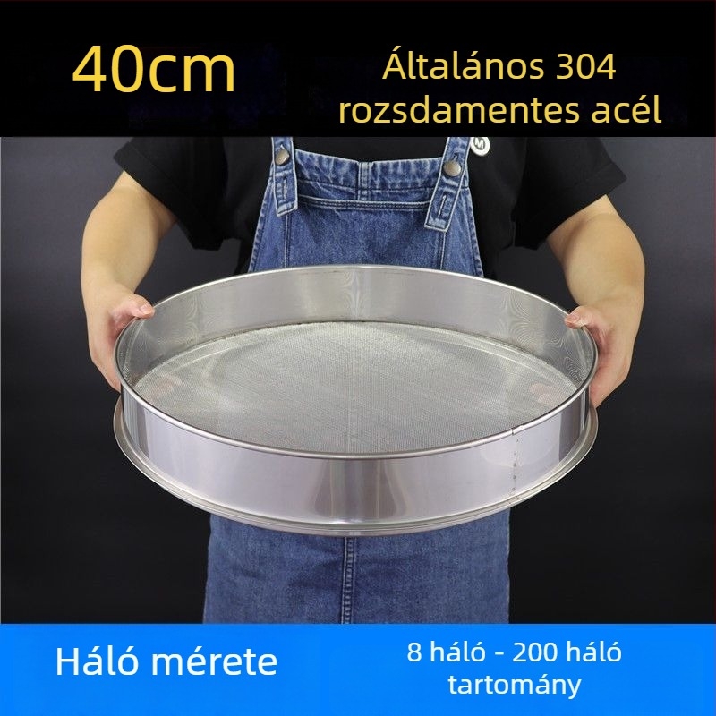 Liszt-szitó 304 rozsdamentes acélból, finom hálóval – sokoldalú szitáláshoz liszt, rizs, szezámmag és szója tej számára