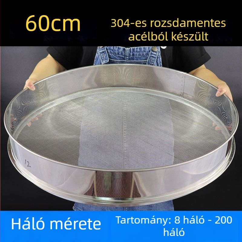 Liszt-szitó 304 rozsdamentes acélból, finom hálóval – sokoldalú szitáláshoz liszt, rizs, szezámmag és szója tej számára