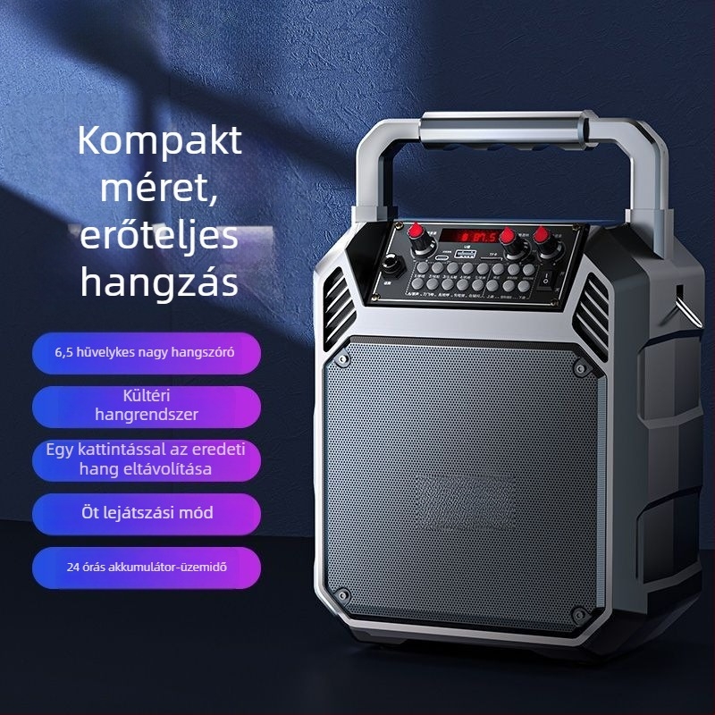 Bluetooth hordozható hangszóró otthonra és kültérre, Bluetooth/USB/3,5 mm kapcsolódás, IPX4 vízálló, beépített 1200–2000 mAh akkumulátor, frekvencia-válasz 40 Hz–20 kHz, SNR ≥100 dB