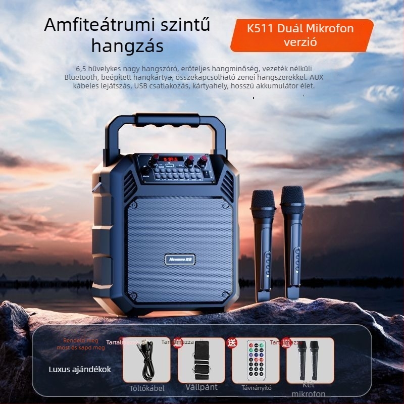 Bluetooth hordozható hangszóró otthonra és kültérre, Bluetooth/USB/3,5 mm kapcsolódás, IPX4 vízálló, beépített 1200–2000 mAh akkumulátor, frekvencia-válasz 40 Hz–20 kHz, SNR ≥100 dB