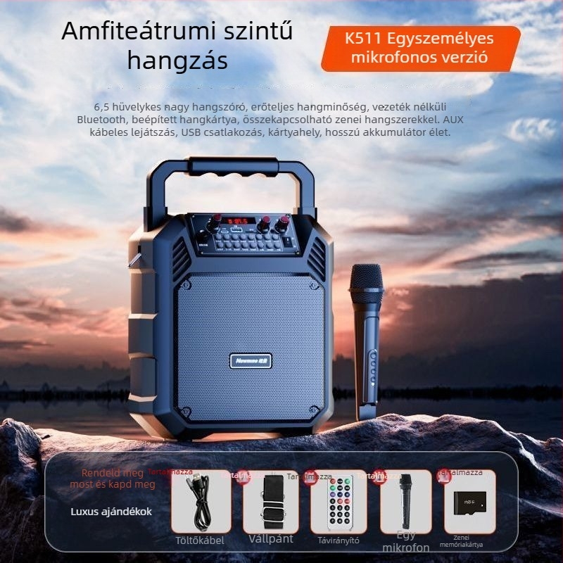 Bluetooth hordozható hangszóró otthonra és kültérre, Bluetooth/USB/3,5 mm kapcsolódás, IPX4 vízálló, beépített 1200–2000 mAh akkumulátor, frekvencia-válasz 40 Hz–20 kHz, SNR ≥100 dB